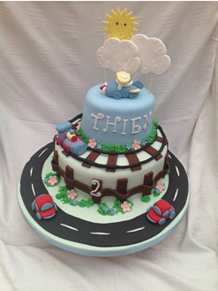 Cars and Trains Birthday Cake
